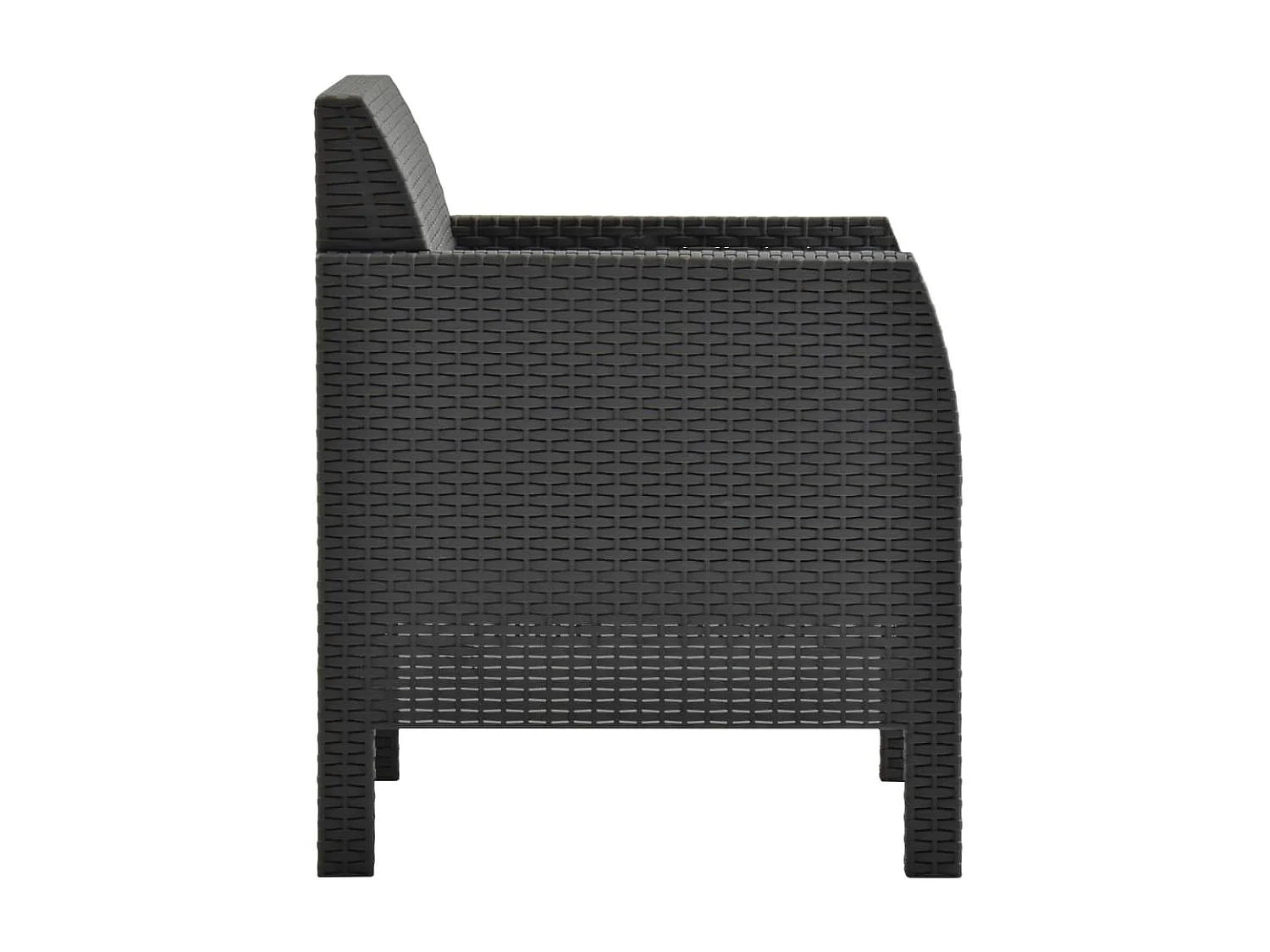 Salon de jardin 3 pcs avec coussins PP Anthracite 3