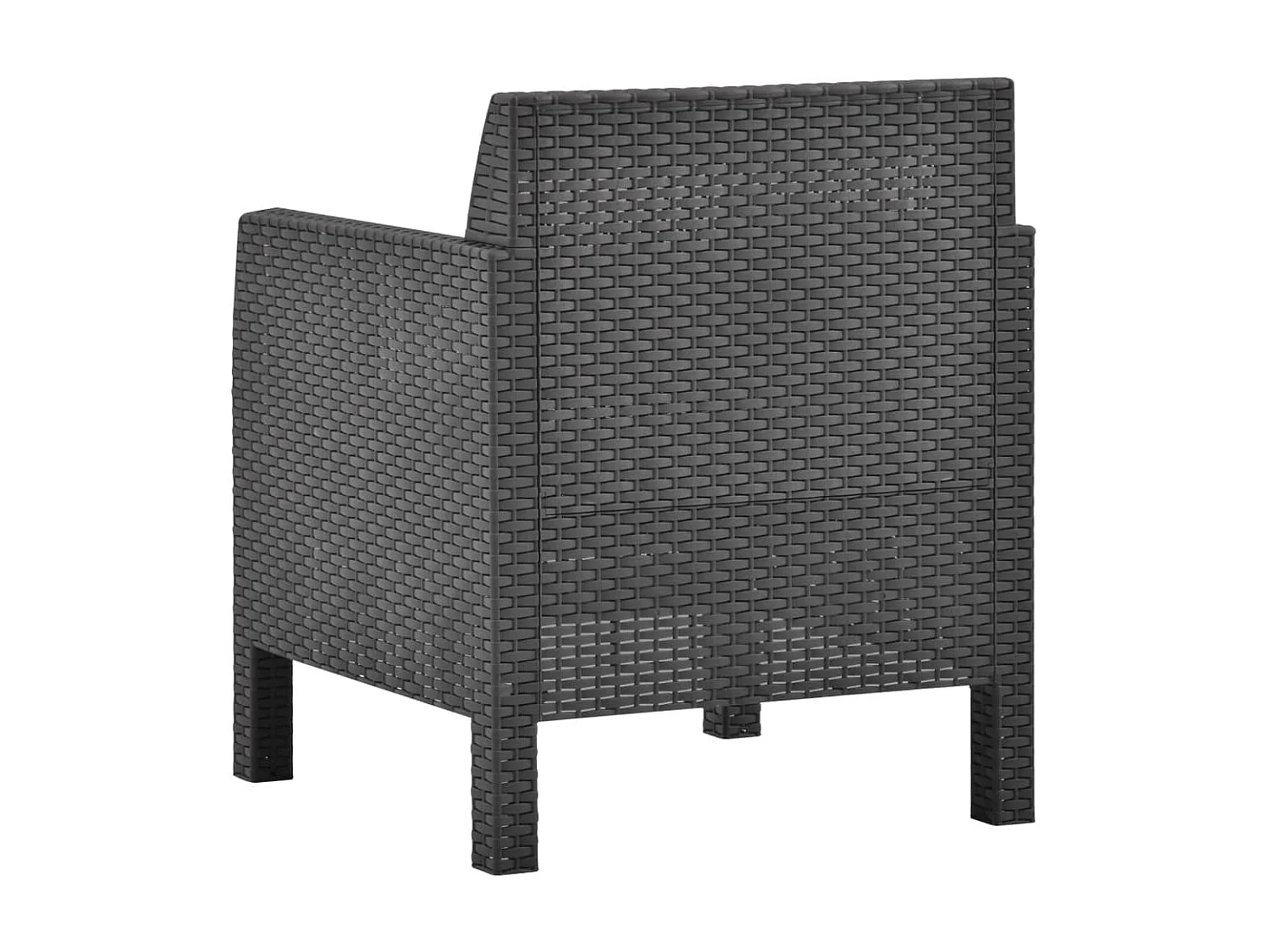 Salon de jardin 3 pcs avec coussins PP Anthracite 3