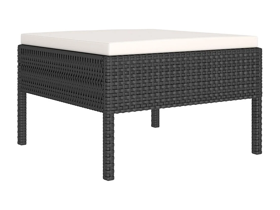 Salon de jardin 6 pcs avec coussins Résine tressée Noir 67