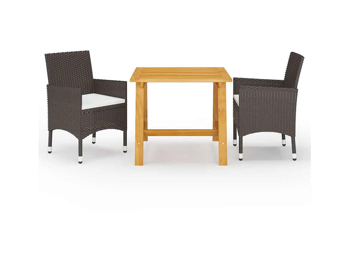 Ensemble de salle à manger de jardin 3 pcs Marron 14