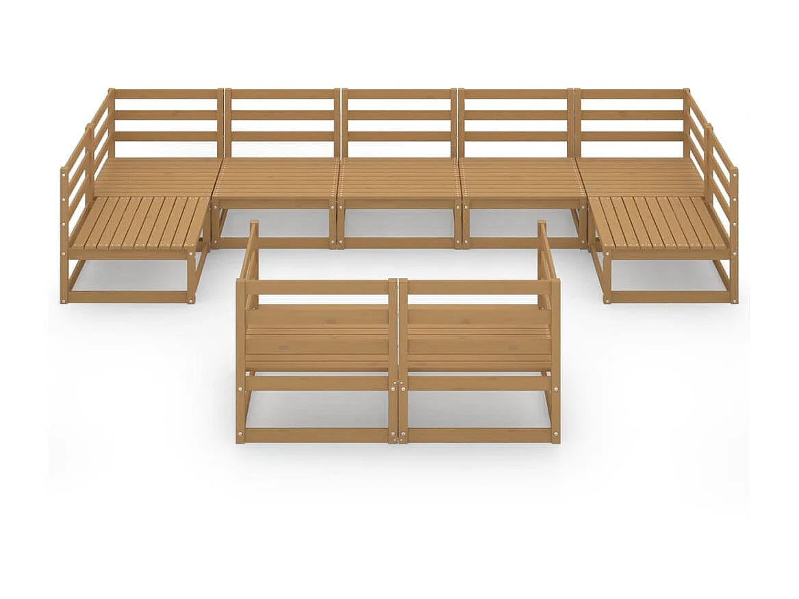 Salon de jardin 9 pcs Bois de pin massif 40