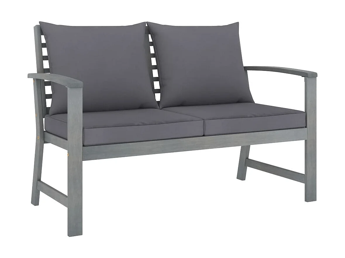 Salon de jardin 4 pcs avec coussins Bois d'acacia solide 15