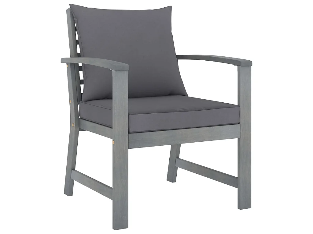 Salon de jardin 4 pcs avec coussins Bois d'acacia solide 15