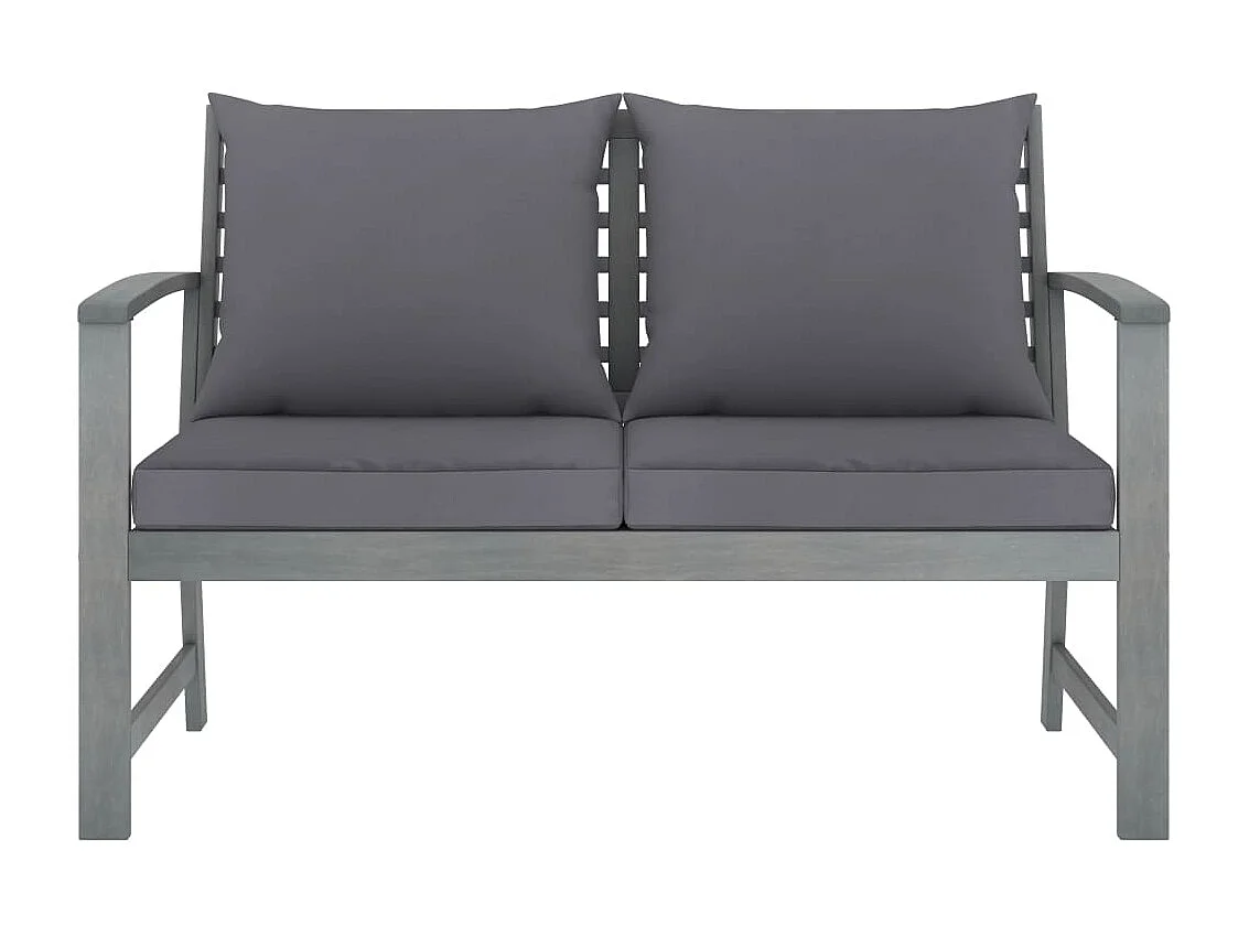 Salon de jardin 4 pcs avec coussins Bois d'acacia solide 15