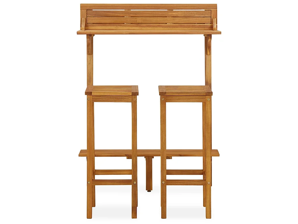 Ensemble de bar de balcon 3 pcs Bois d'acacia solide