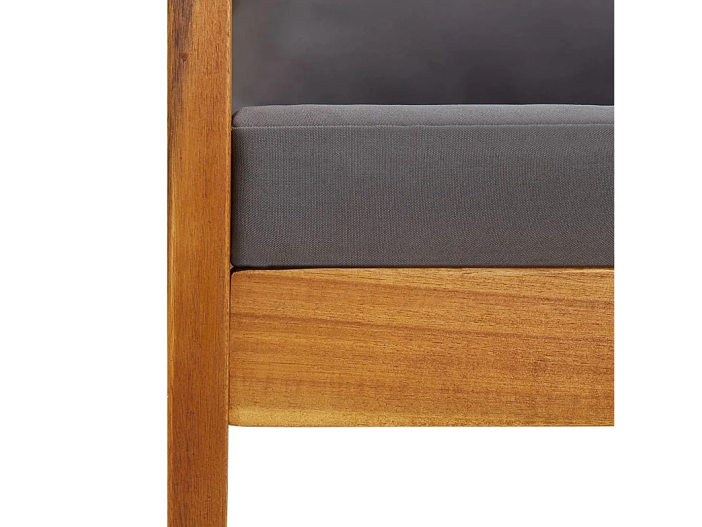 Salon de jardin 5 pcs avec coussins Bois d'acacia solide 6