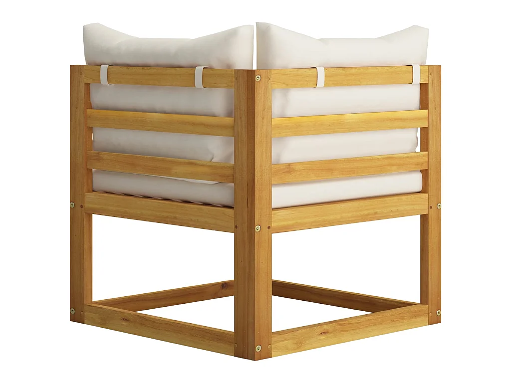 Salon de jardin 5 pcs avec coussins Bois d'acacia solide 13