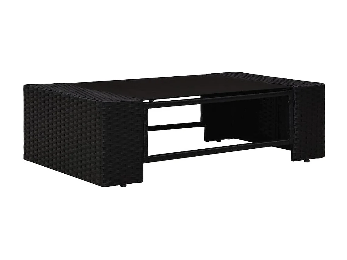 Salon de jardin 10 pcs Résine tressée Noir