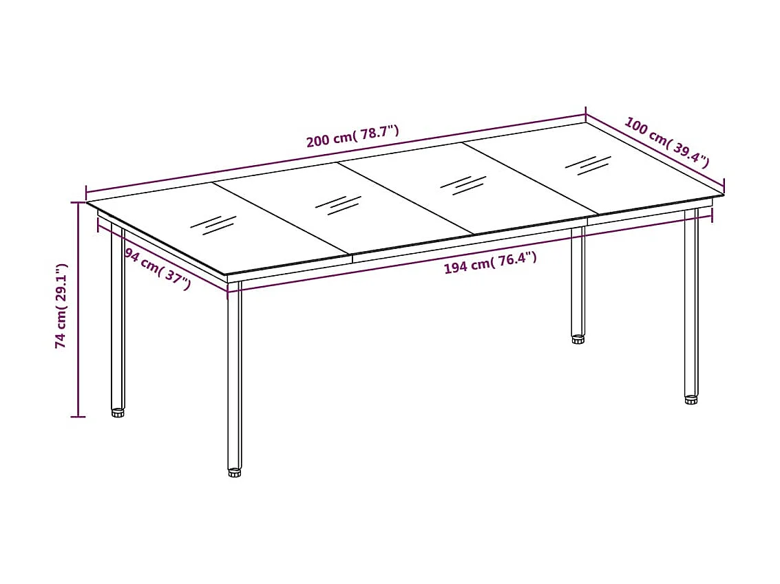 Ensemble de salle à manger de jardin 9 pcs avec coussins Noir