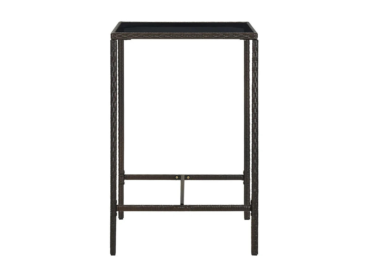 Meuble de bar de jardin 3 pcs et coussins Résine tressée Marron 3