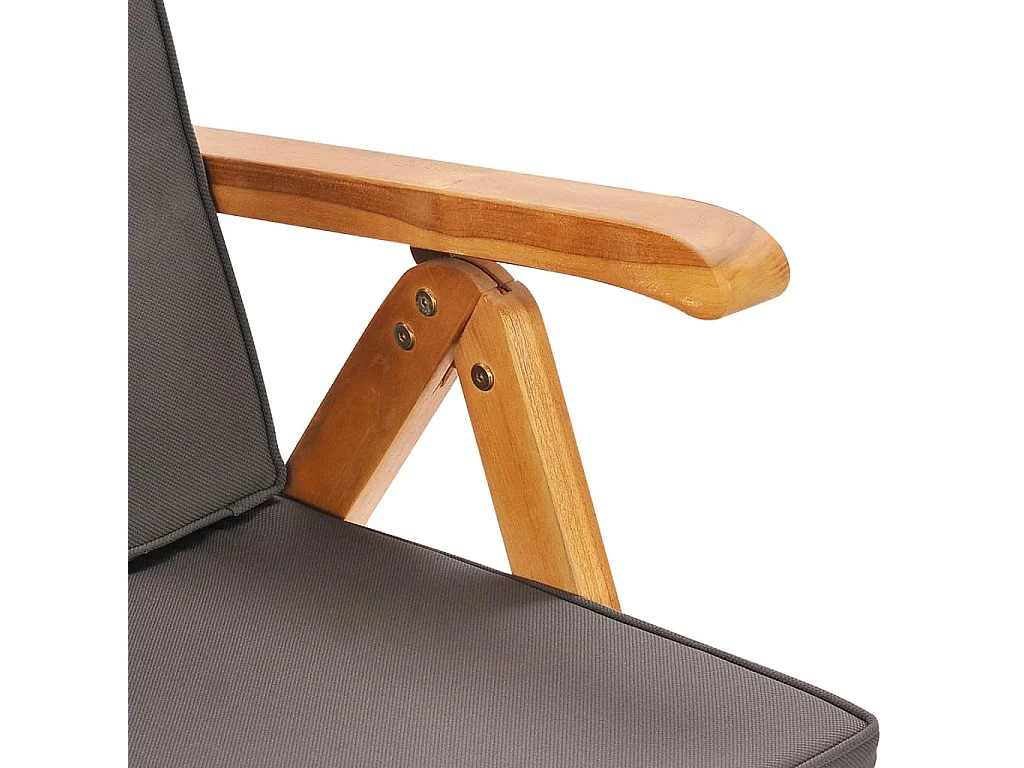 Salon de jardin 7 pcs avec coussins Bois de teck massif Gris 2