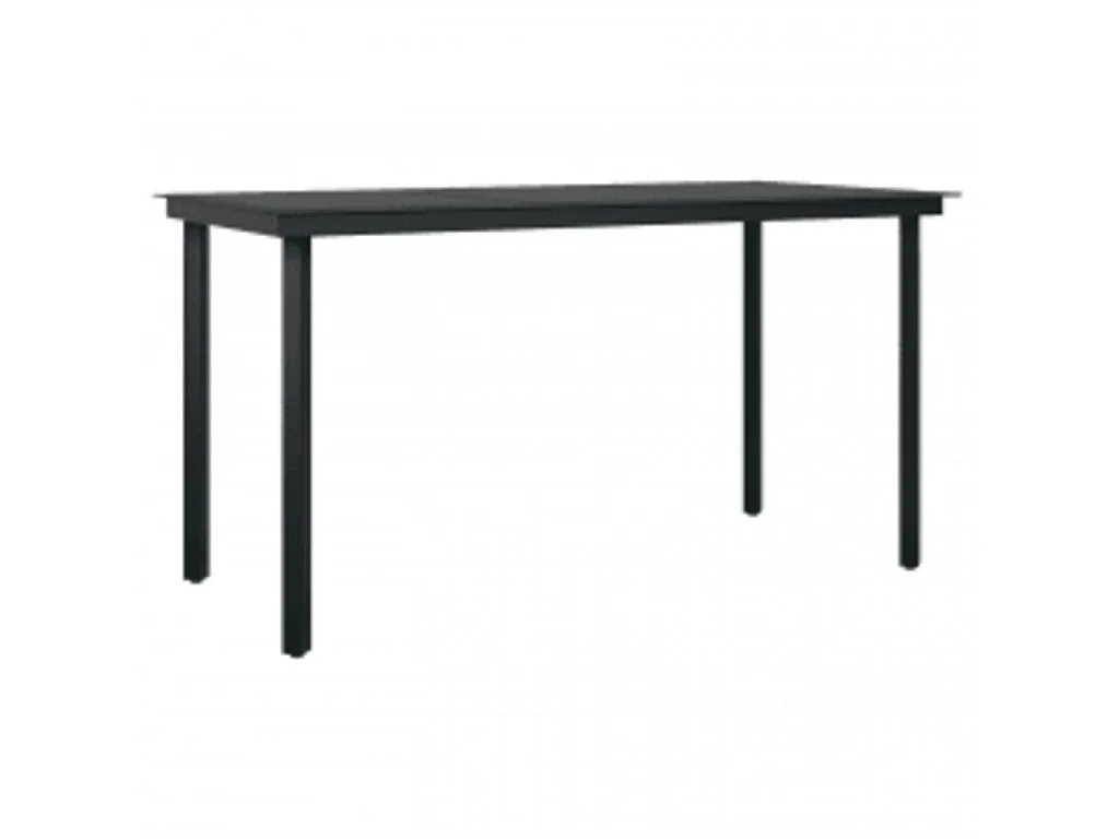 Mobilier à dîner d'extérieur avec coussins 5 pcs Gris et noir