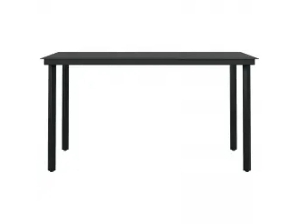 Mobilier à dîner d'extérieur avec coussins 5 pcs Gris et noir