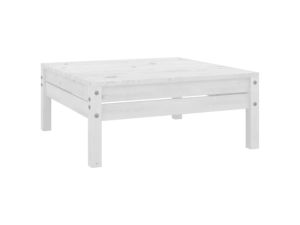 Salon de jardin 3 pcs Bois de pin massif Blanc 3