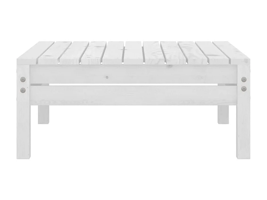 Salon de jardin 3 pcs Bois de pin massif Blanc 3