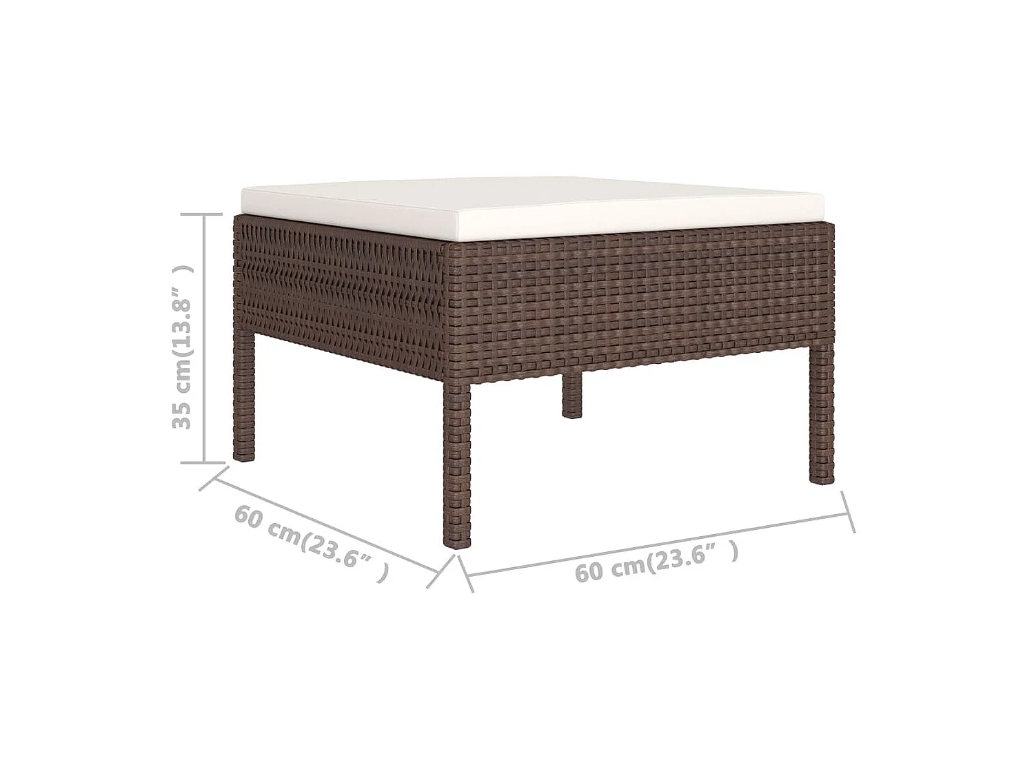 Salon de jardin 2 pcs avec coussins Résine tressée Marron 4