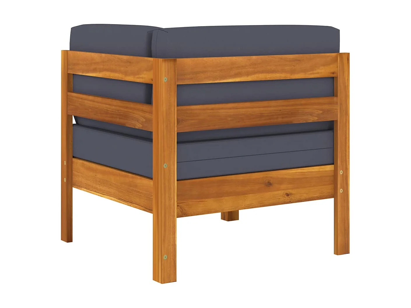 Salon de jardin 8 pcs avec coussins gris foncé Bois d'acacia 4