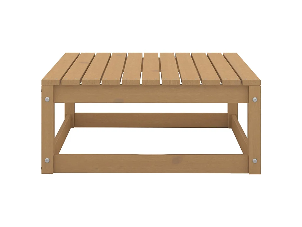 Salon de jardin 8 pcs Marron miel Bois de pin massif 13