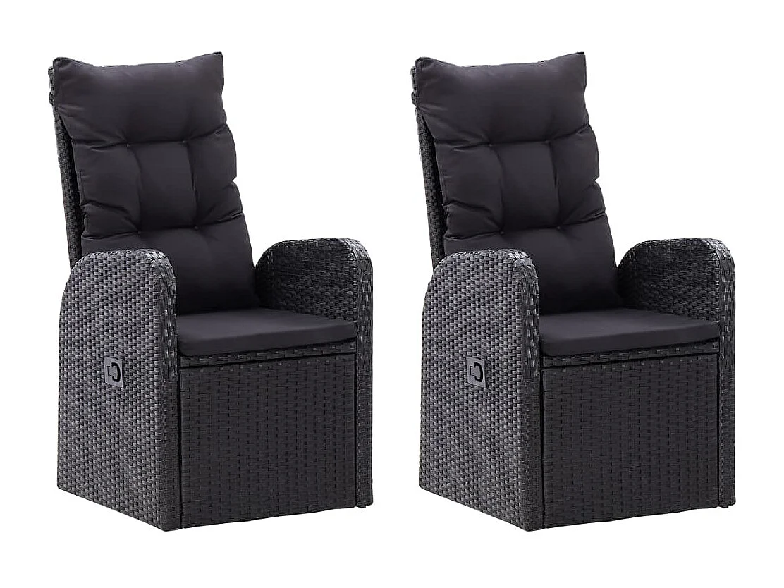 Ensemble de salle à manger de jardin avec coussins 5 pcs Noir 4