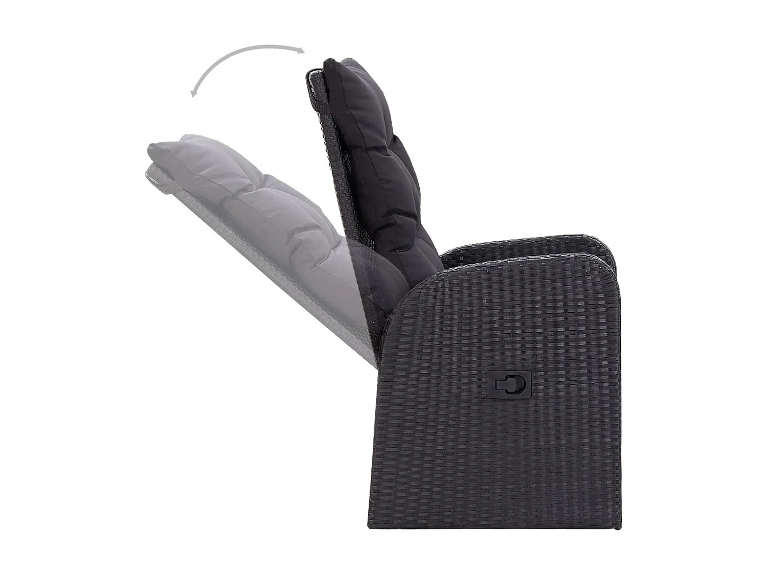 Ensemble de salle à manger de jardin avec coussins 5 pcs Noir 4