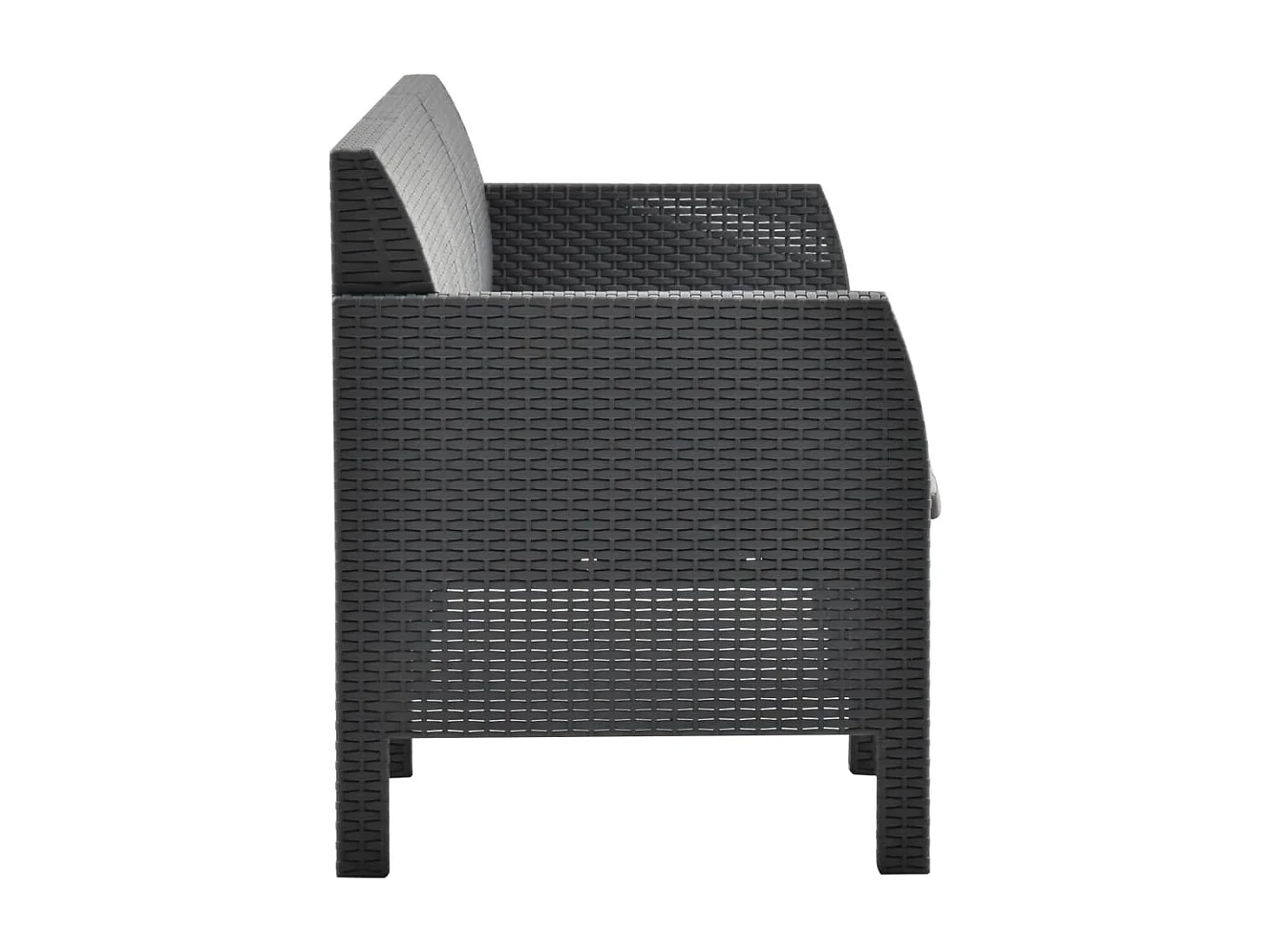 Salon de jardin 2 pcs avec coussins PP Anthracite