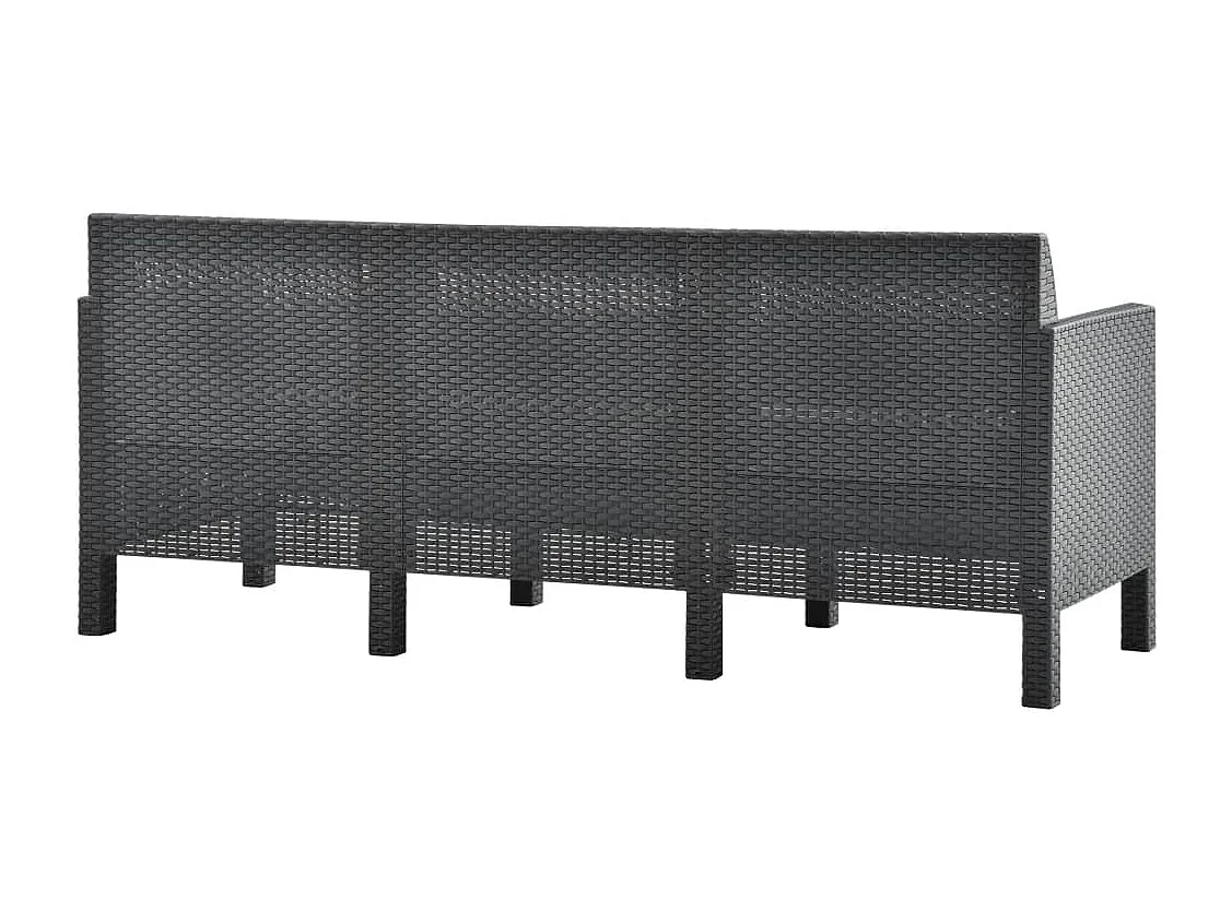 Salon de jardin 2 pcs avec coussins PP Anthracite