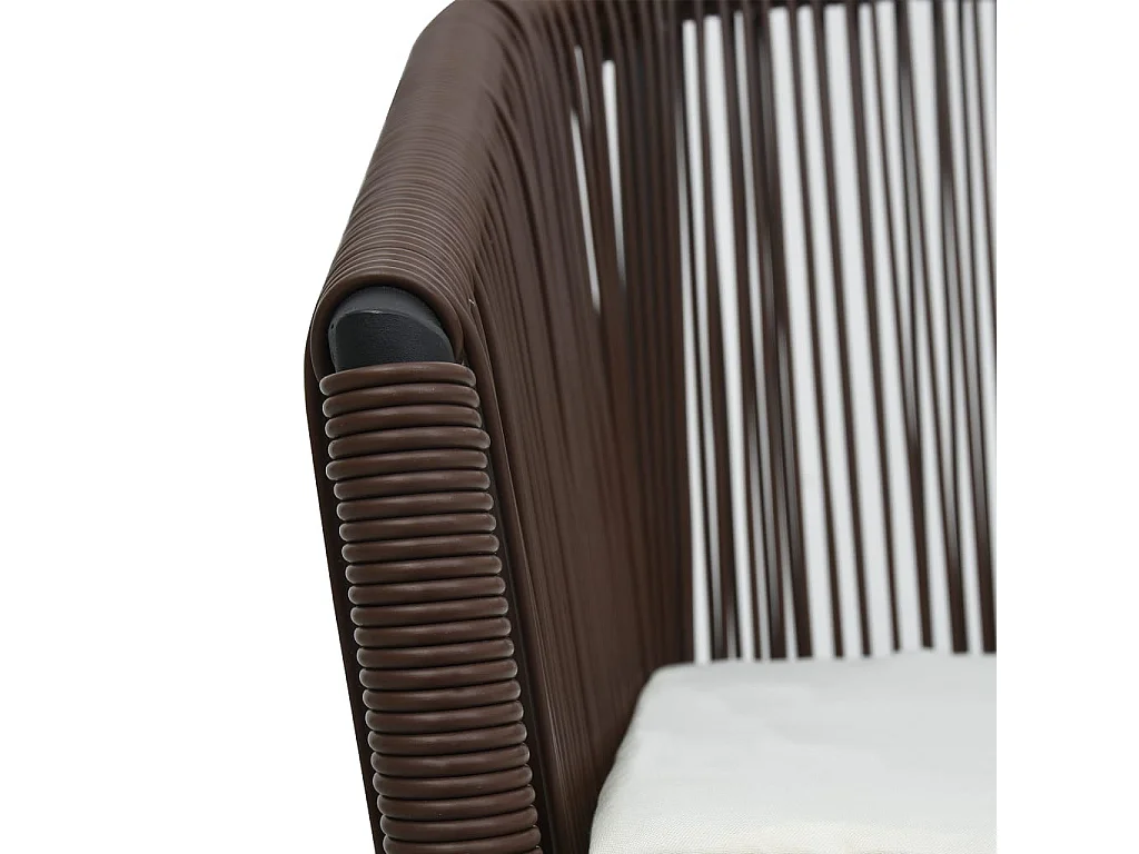 Ensemble de bistro 3 pcs avec coussins Rotin PVC Marron