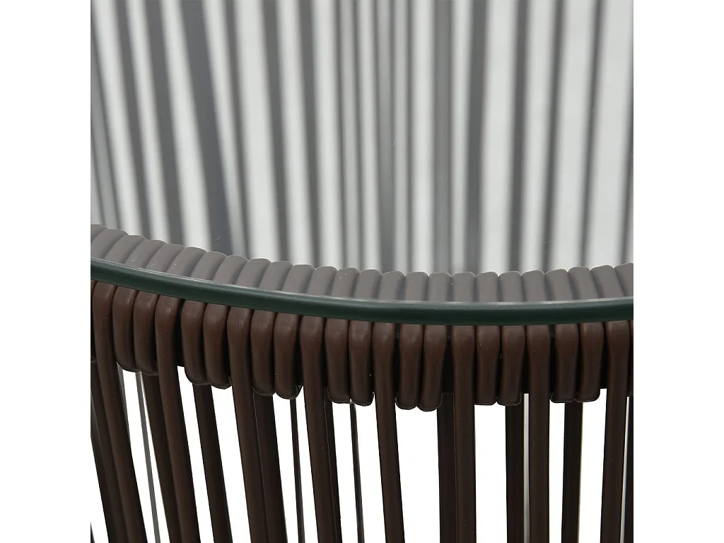 Ensemble de bistro 3 pcs avec coussins Rotin PVC Marron