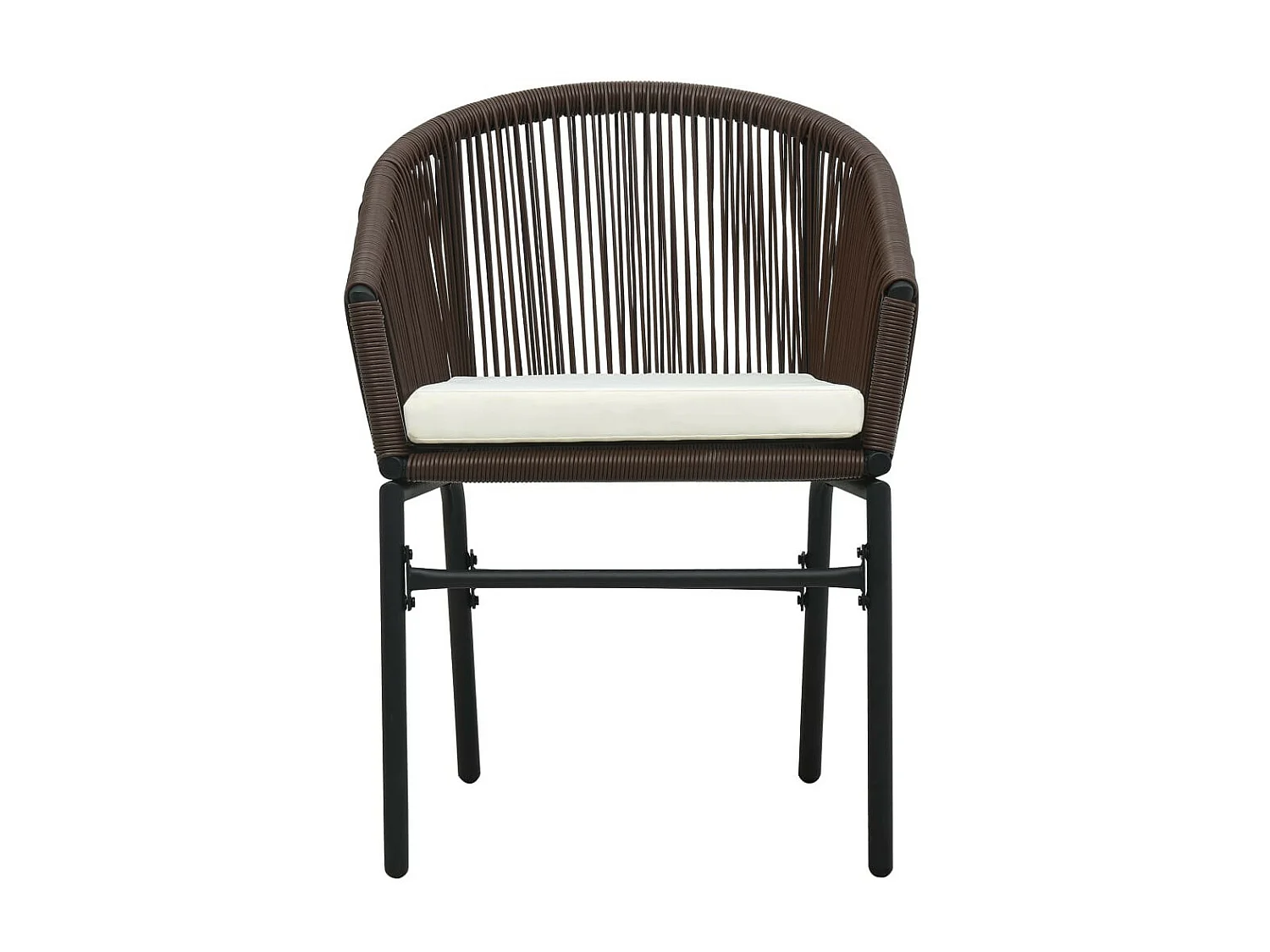 Ensemble de bistro 3 pcs avec coussins Rotin PVC Marron