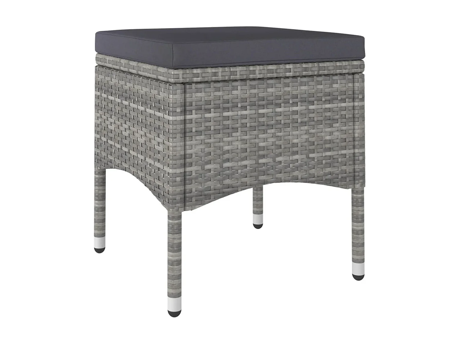 Ensemble de bistro 5 pcs Résine tressée et verre trempé Gris 2