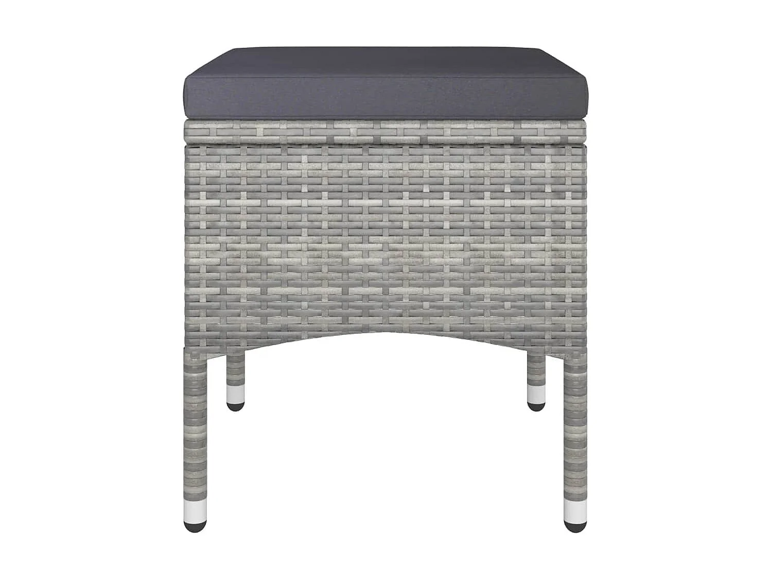 Ensemble de bistro 5 pcs Résine tressée et verre trempé Gris 2