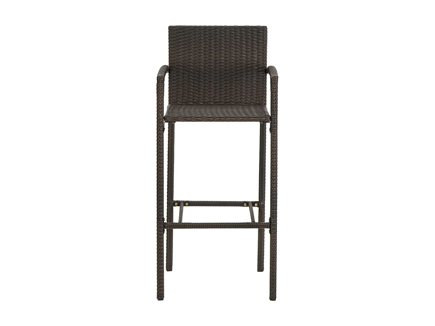 Jeu de bar de jardin 5pcs avec accoudoirs Résine tressée Marron 2