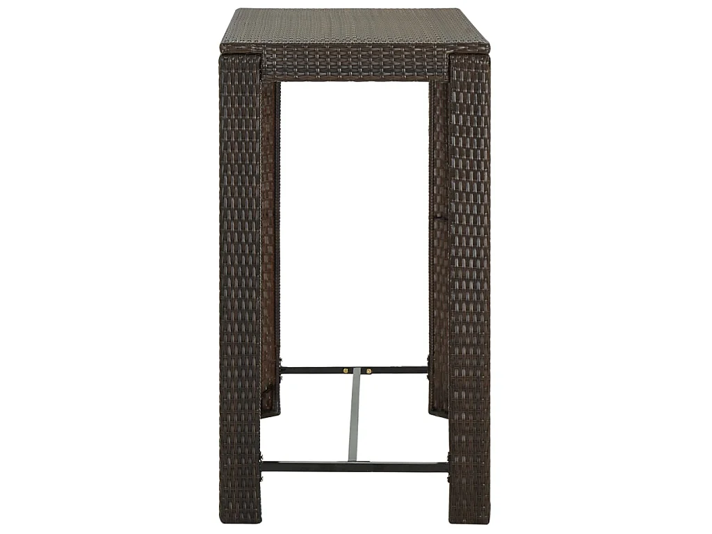 Jeu de bar de jardin 5pcs avec accoudoirs Résine tressée Marron 2