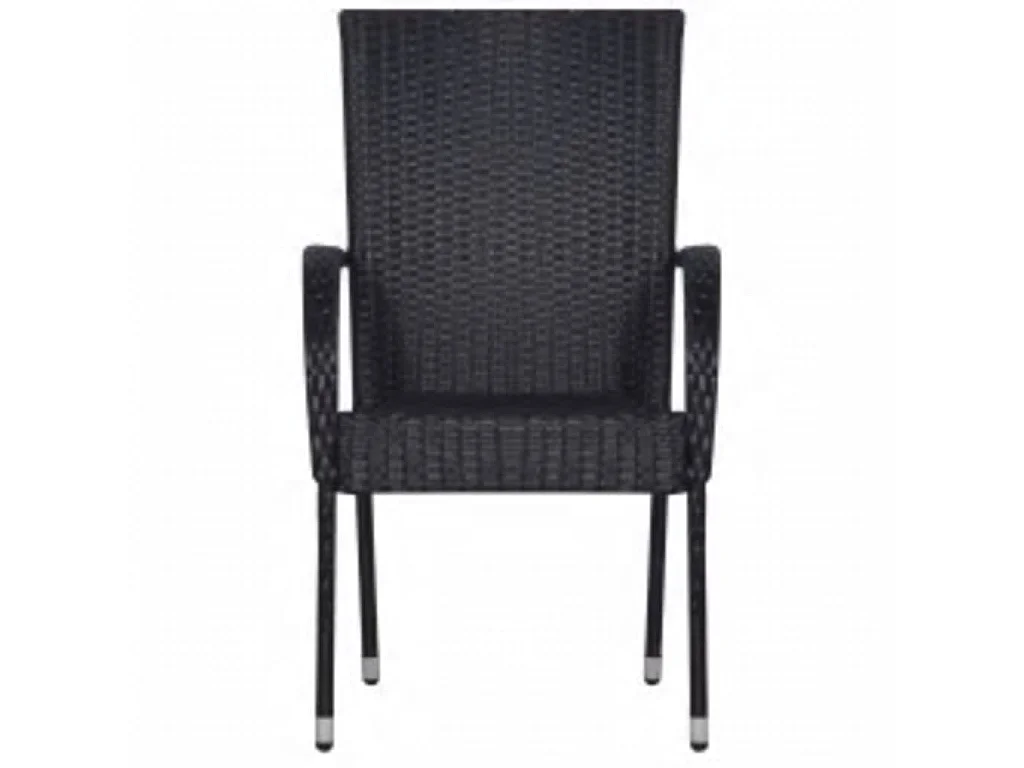 Ensemble de salle à manger d'extérieur 7 pcs Noir