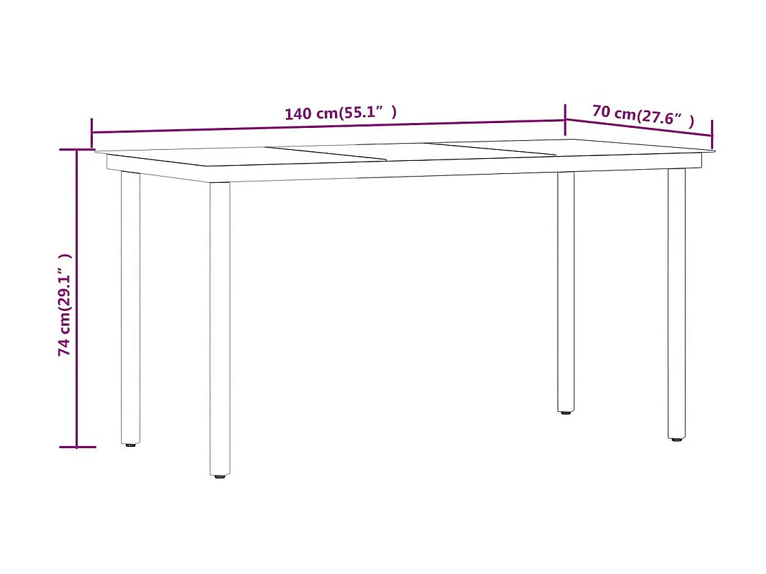Ensemble de salle à manger d'extérieur 7 pcs Noir