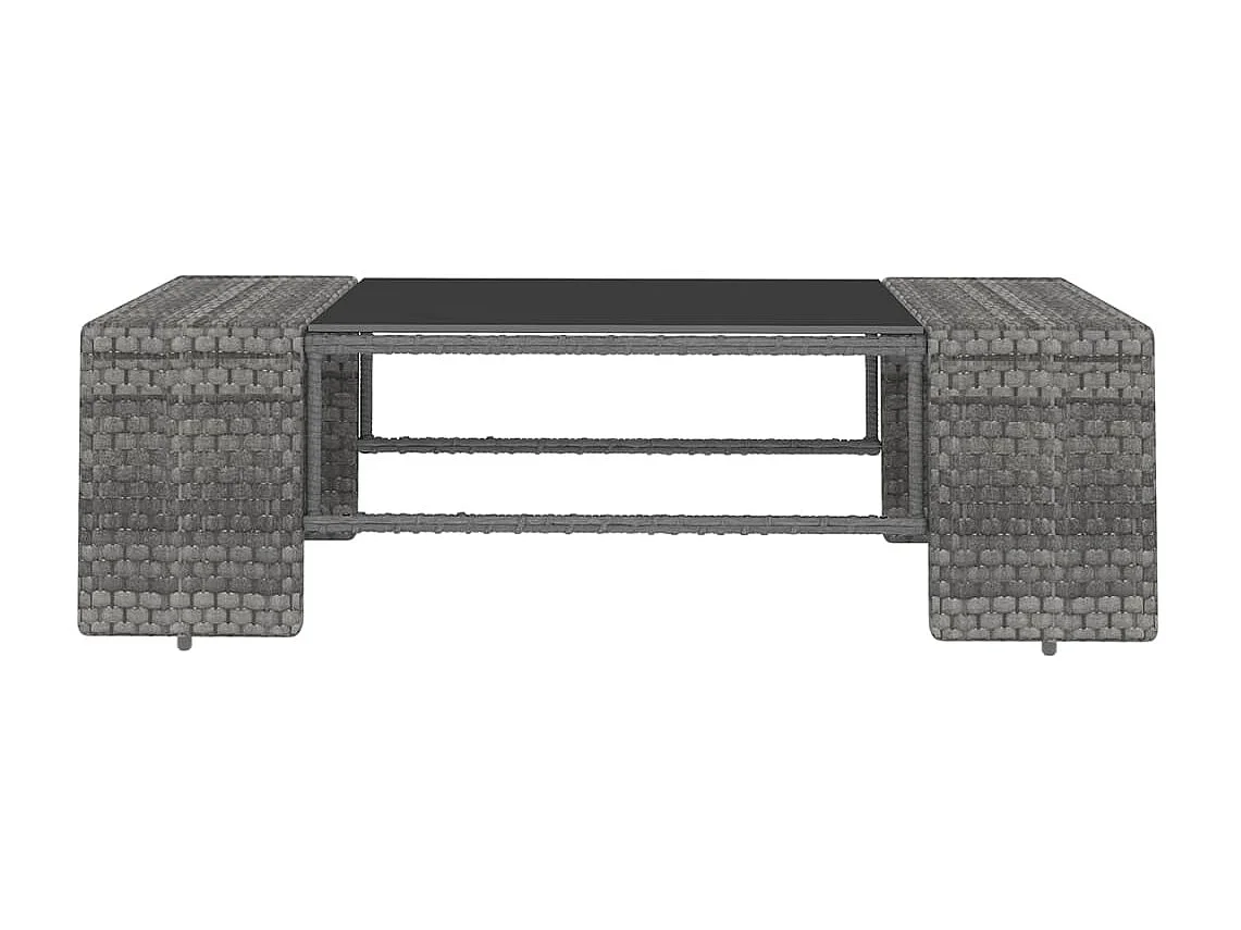 Salon de jardin 6 pcs avec coussins Gris Résine tressée 4