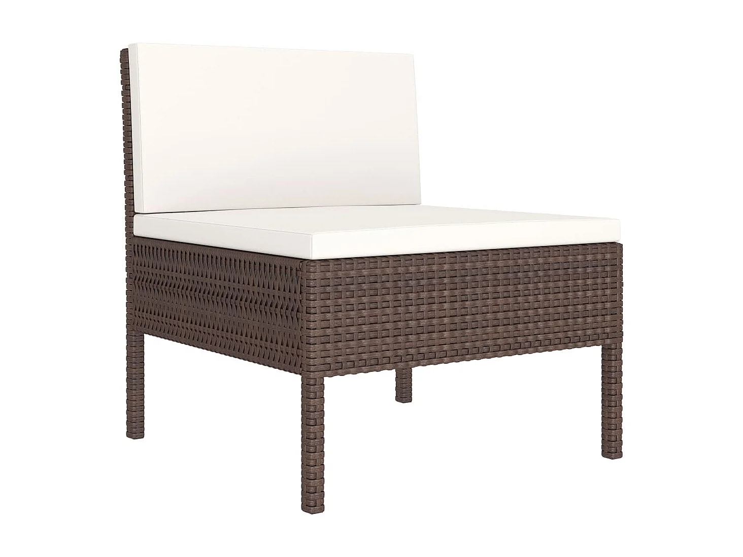 Salon de jardin 3 pcs avec coussins Résine tressée Marron 11