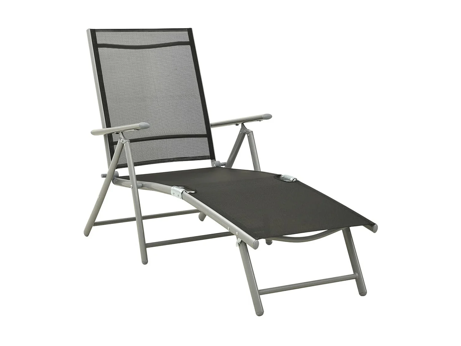 Salon de jardin 9 pcs Noir et argenté