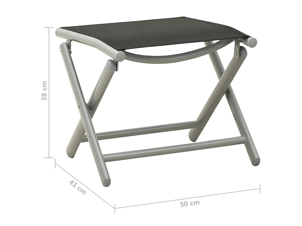 Salon de jardin 9 pcs Noir et argenté