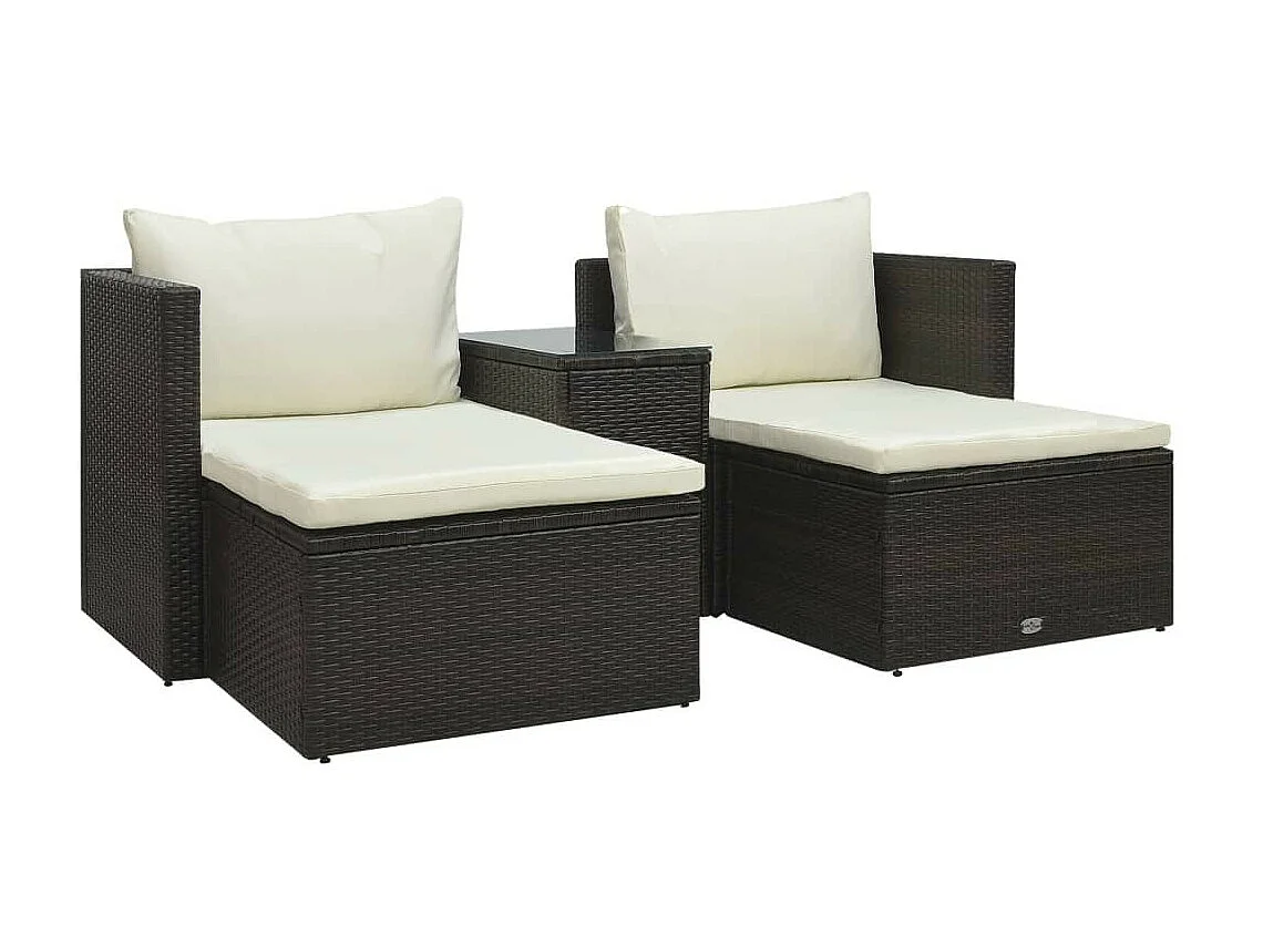 Salon de jardin 5 pcs avec coussins Résine tressée Marron 33