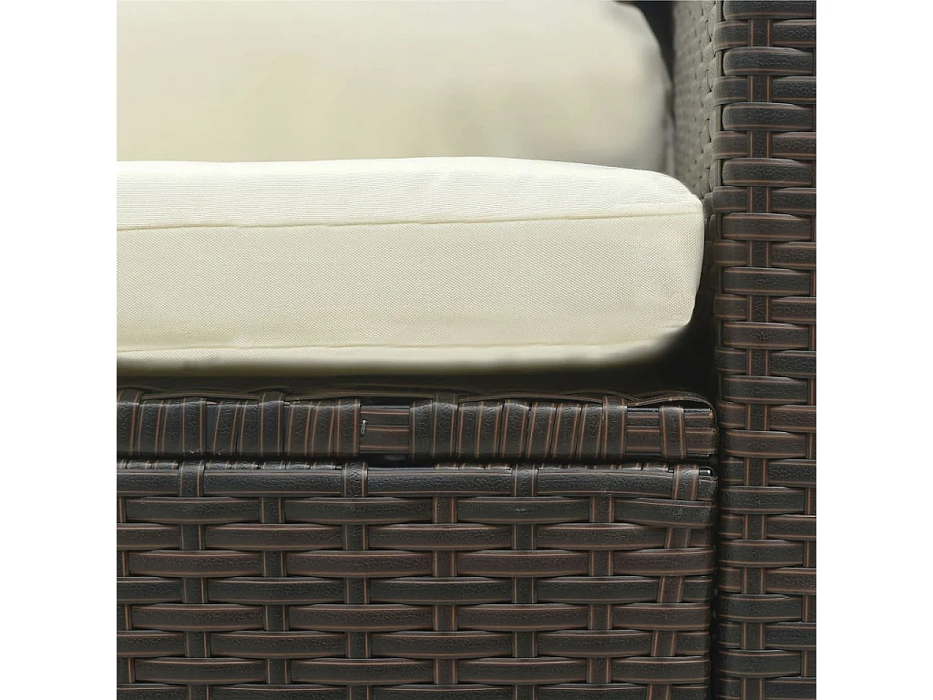 Salon de jardin 5 pcs avec coussins Résine tressée Marron 33