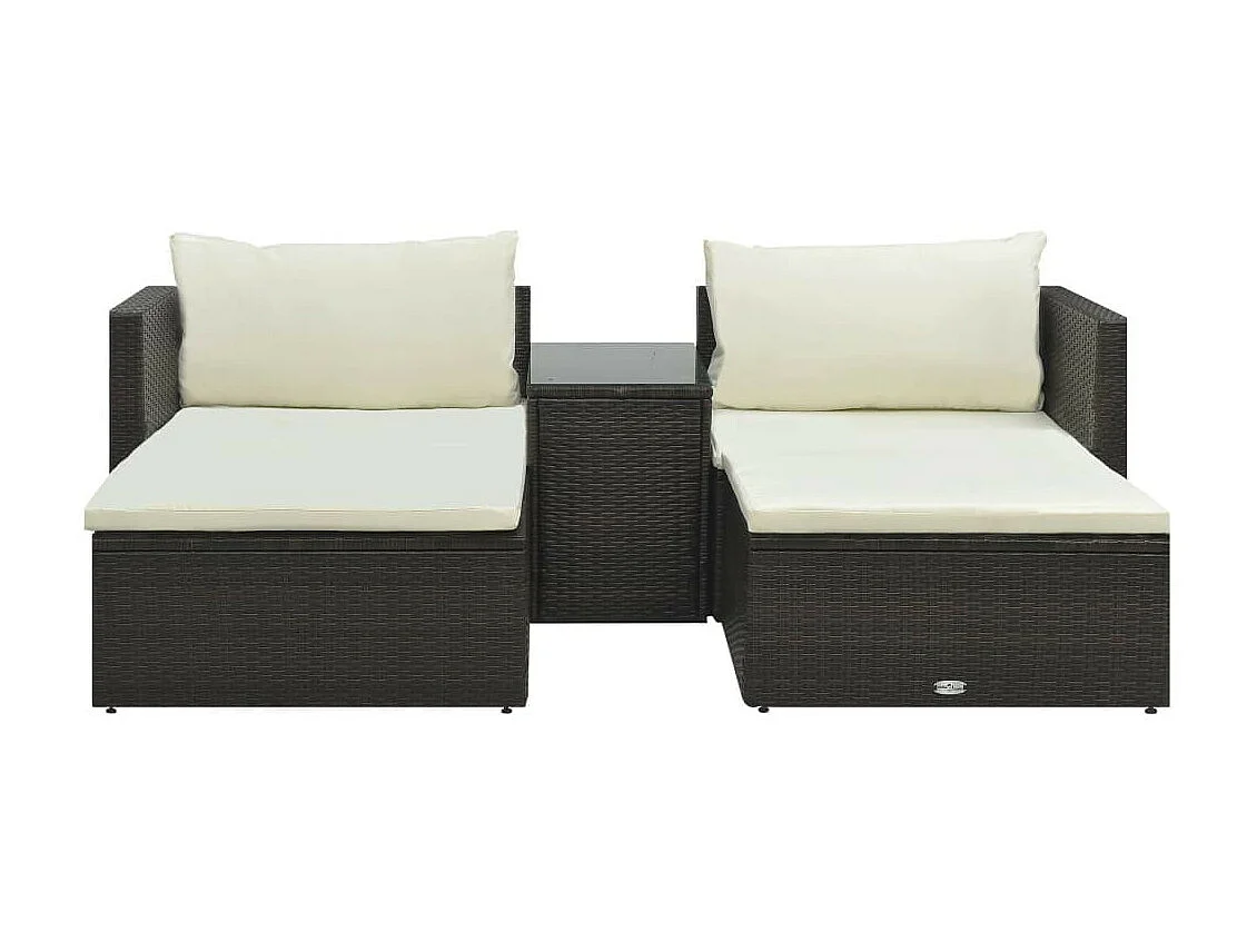 Salon de jardin 5 pcs avec coussins Résine tressée Marron 33