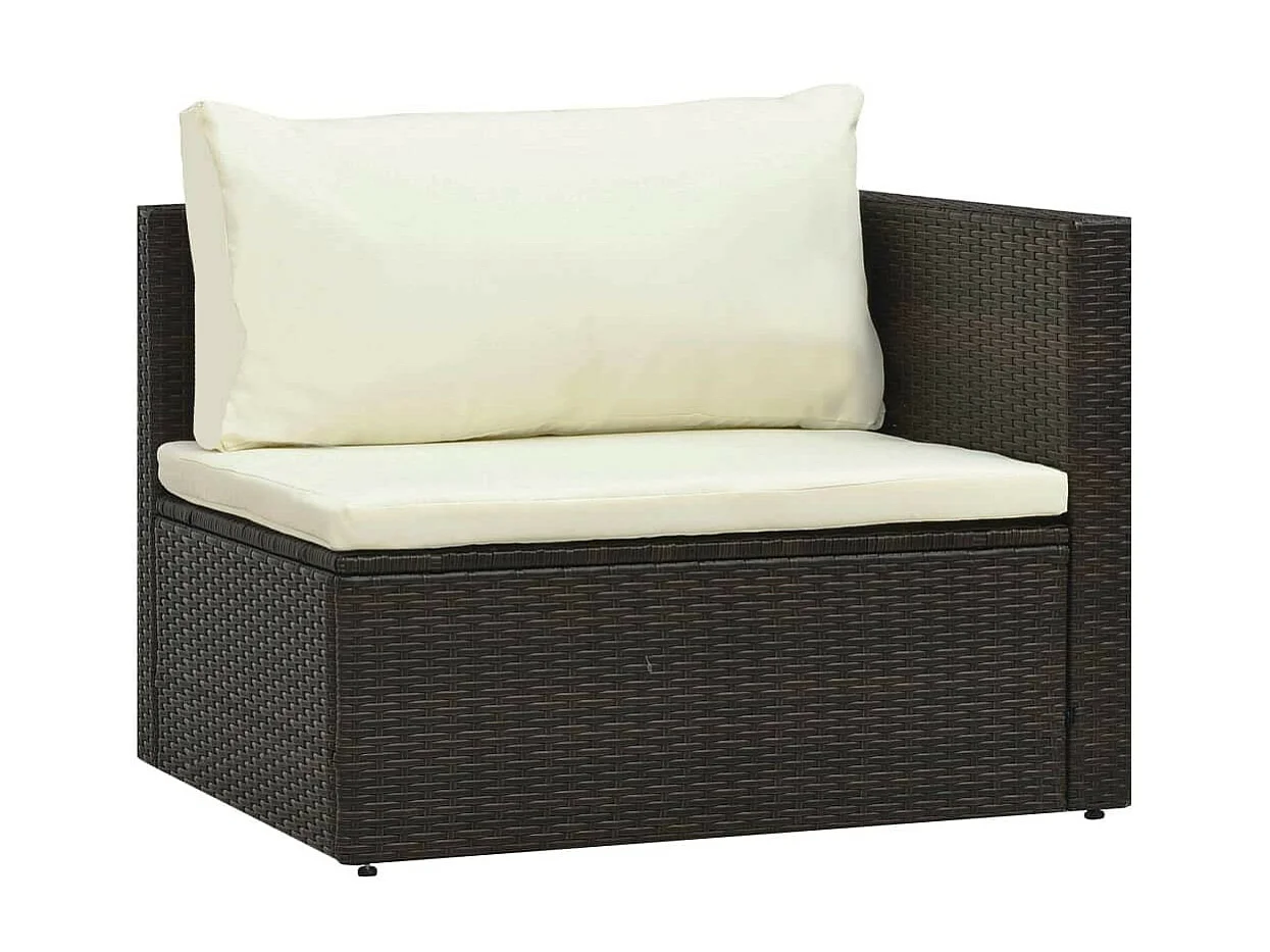 Salon de jardin 5 pcs avec coussins Résine tressée Marron 33