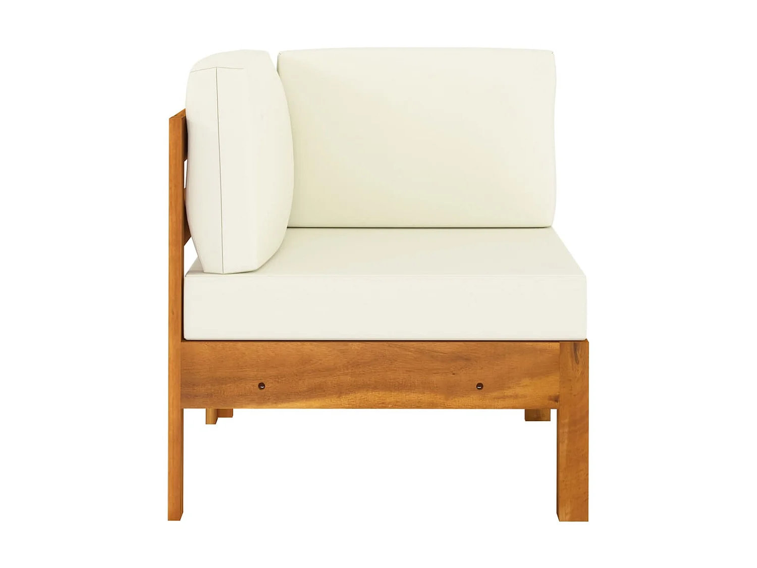 Salon de jardin 5 pcs avec coussins blanc crème Bois d'acacia