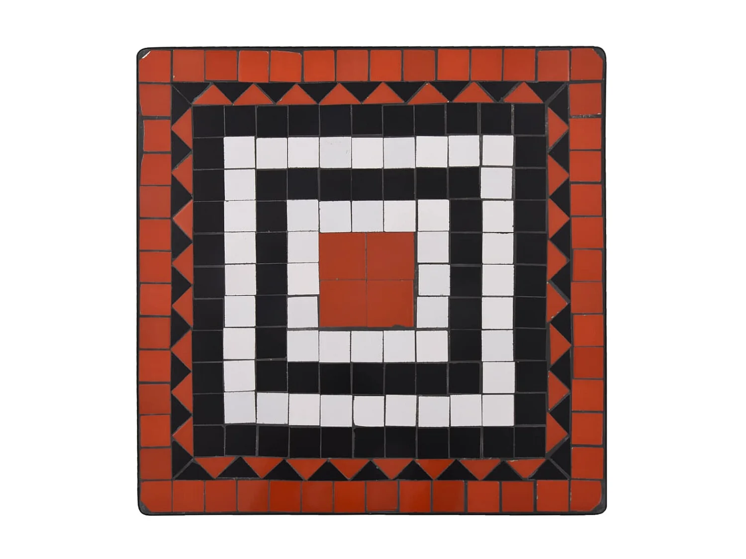 Meuble de bistro mosaïque 3 pcs Carreaux Terre cuite et blanc