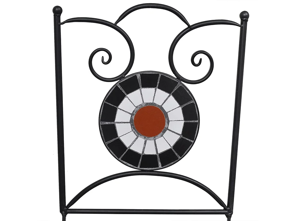 Meuble de bistro mosaïque 3 pcs Carreaux Terre cuite et blanc