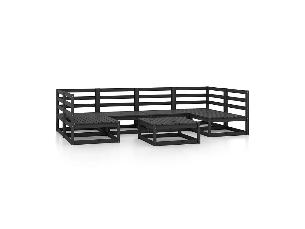 Salon de jardin 7 pcs Bois de pin massif 29