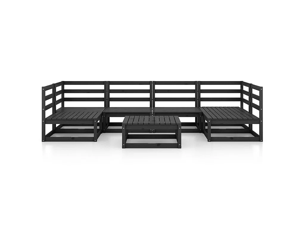 Salon de jardin 7 pcs Bois de pin massif 29