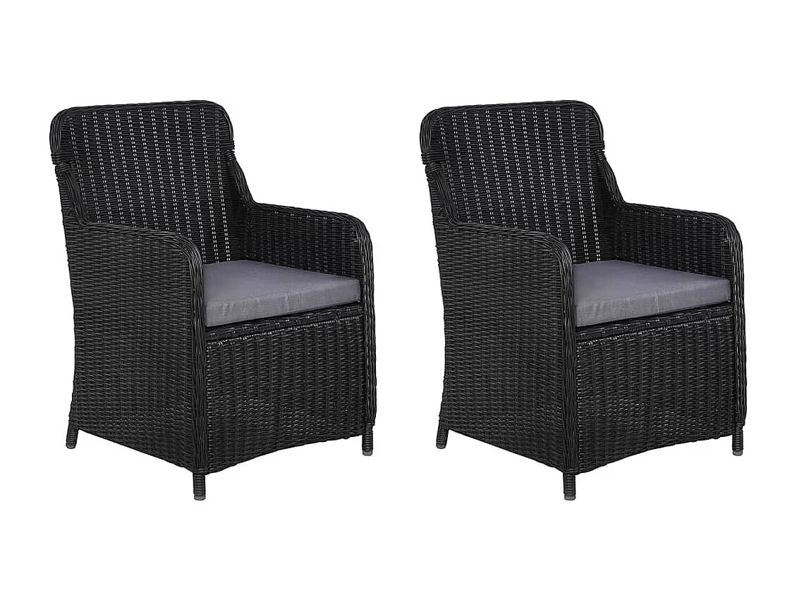 Ensemble de salle à manger de jardin 3 pcs Noir 47