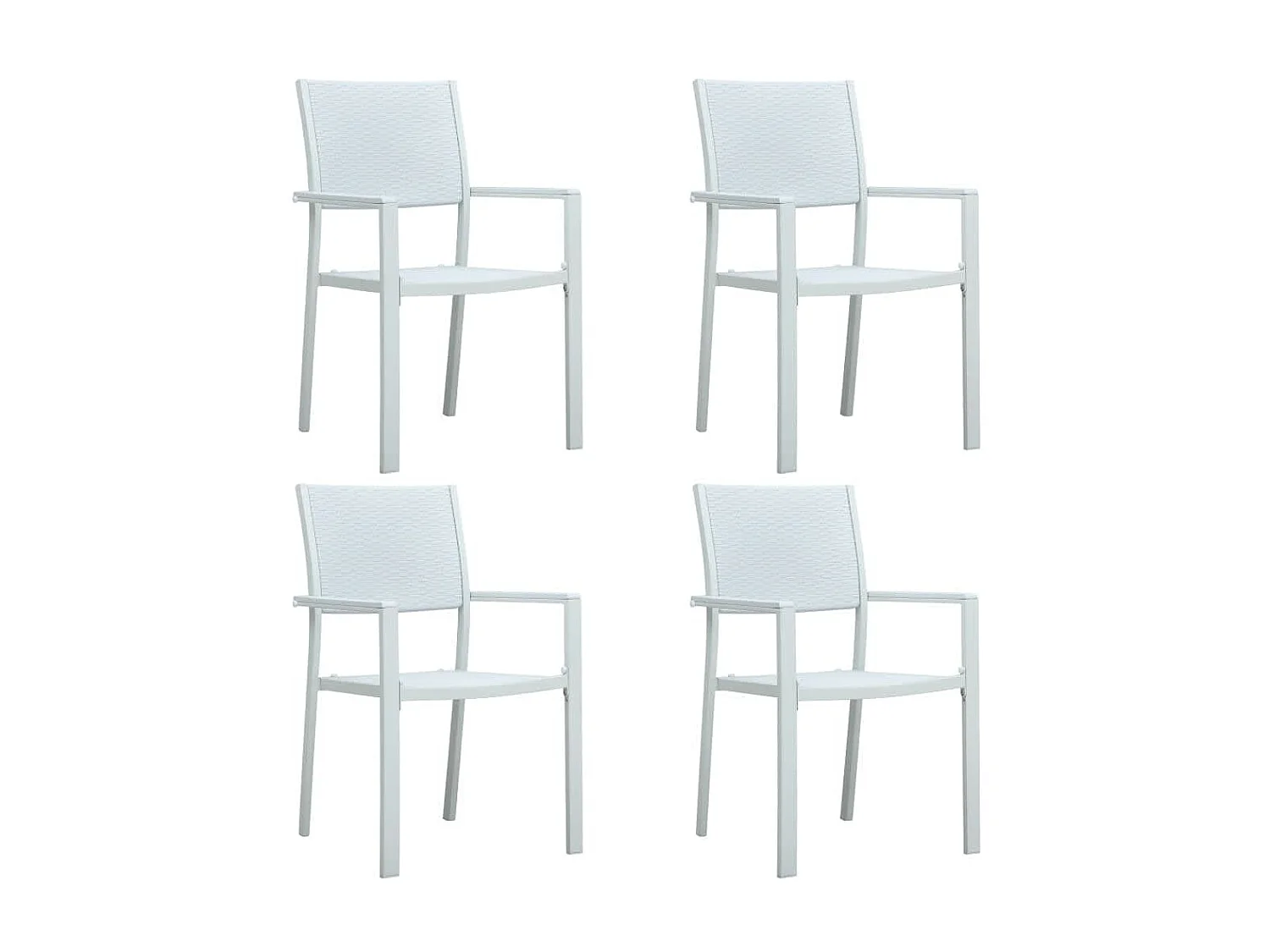 Ensemble de salle à manger de jardin 5 pcs Blanc 2